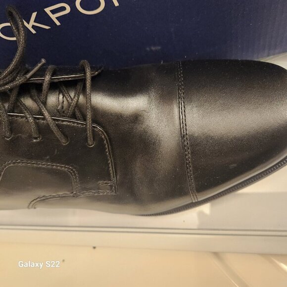 Rockport Men's "Taylor Cap Toe" Black Oxfords. NIB. Size 10 XW - Picture 2 of 14